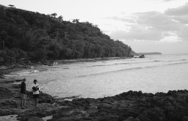 The coast in black and white