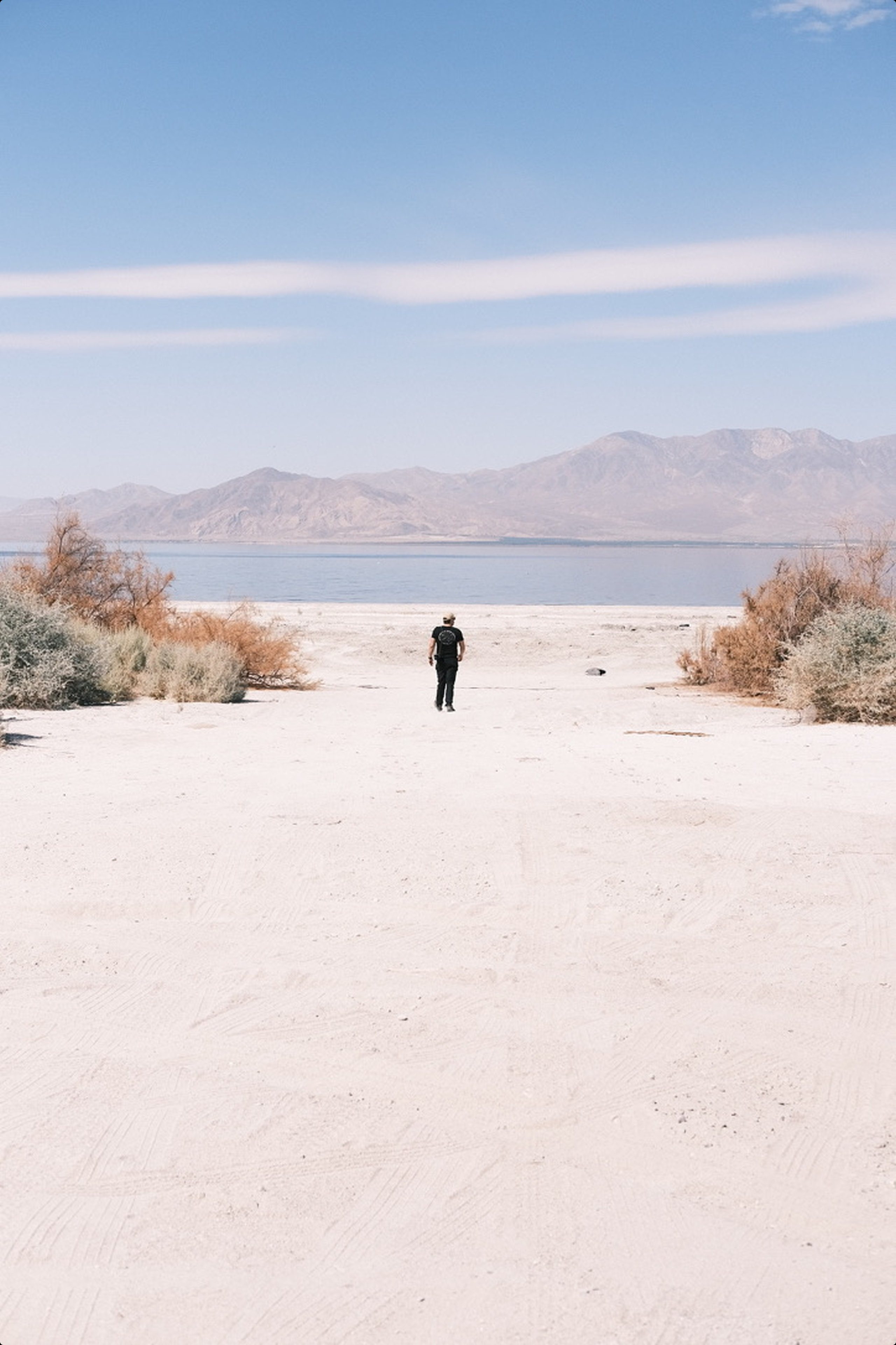 A salt flat stretching to the horizon