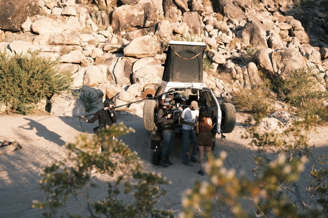 The rig parked in the desert