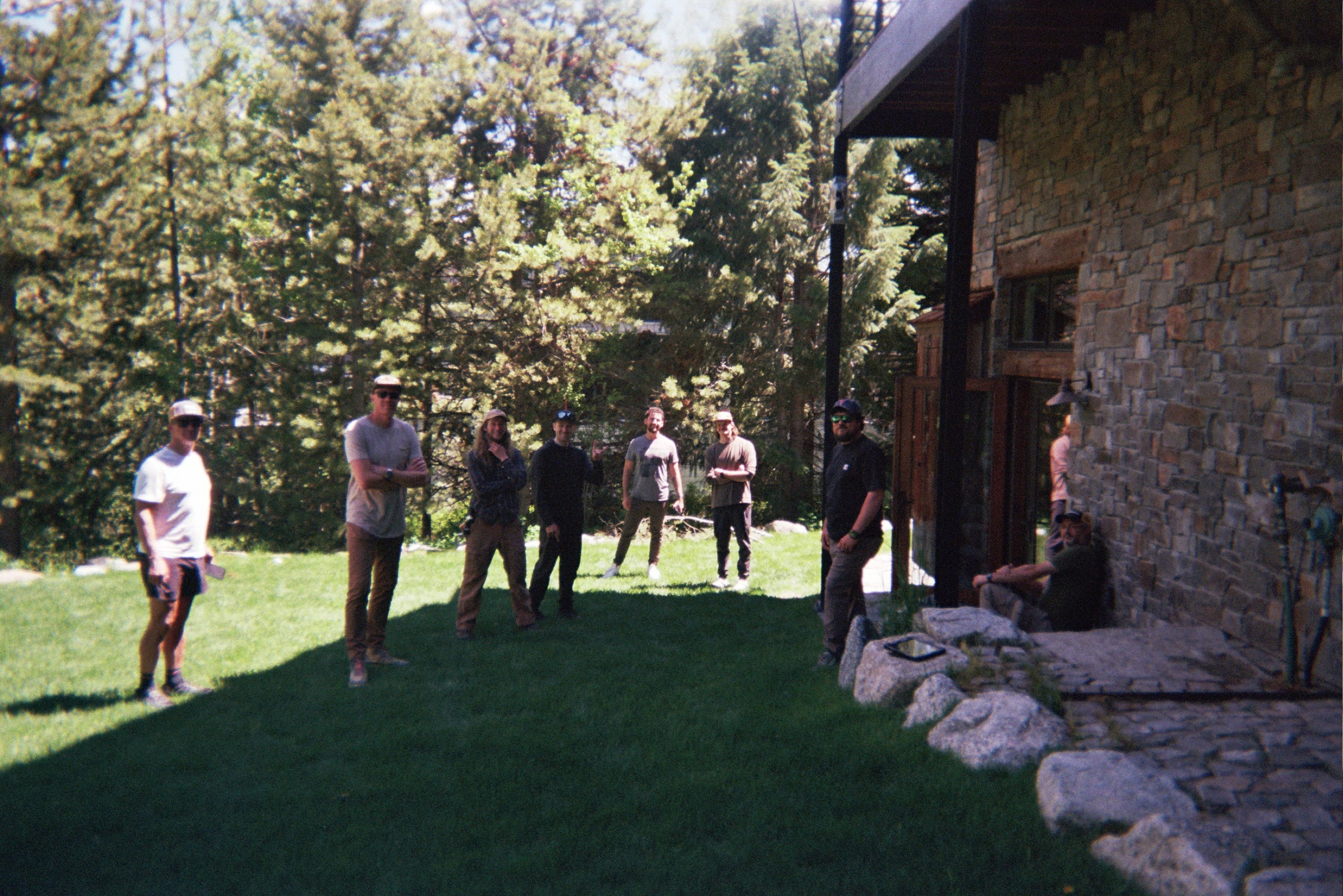 The crew working at the house