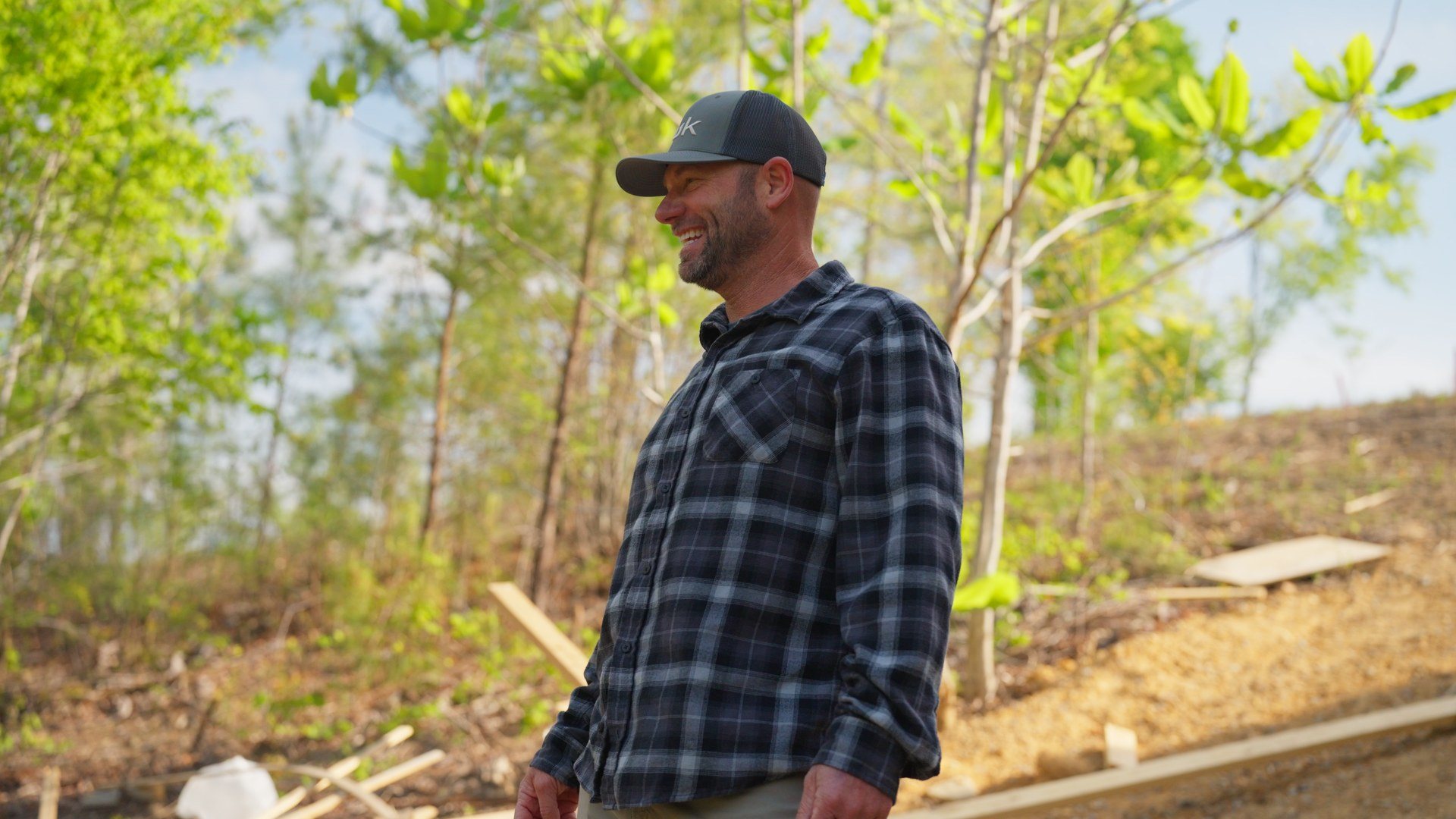 Shannon Fondren on the building site above Smith Lake